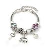 Vintage Handmade Alloy Large Hole Glass Bead Elephant Tree of Life Design Transparent Bracelet Multiple Styles Available
