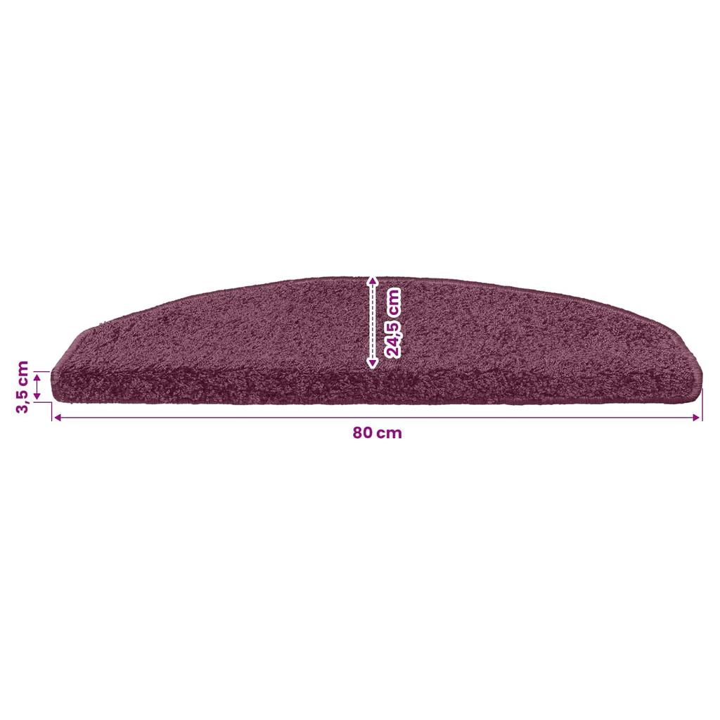 Self Adhesive Stair Protectors Semi Circular 15 pcs Dark Purple