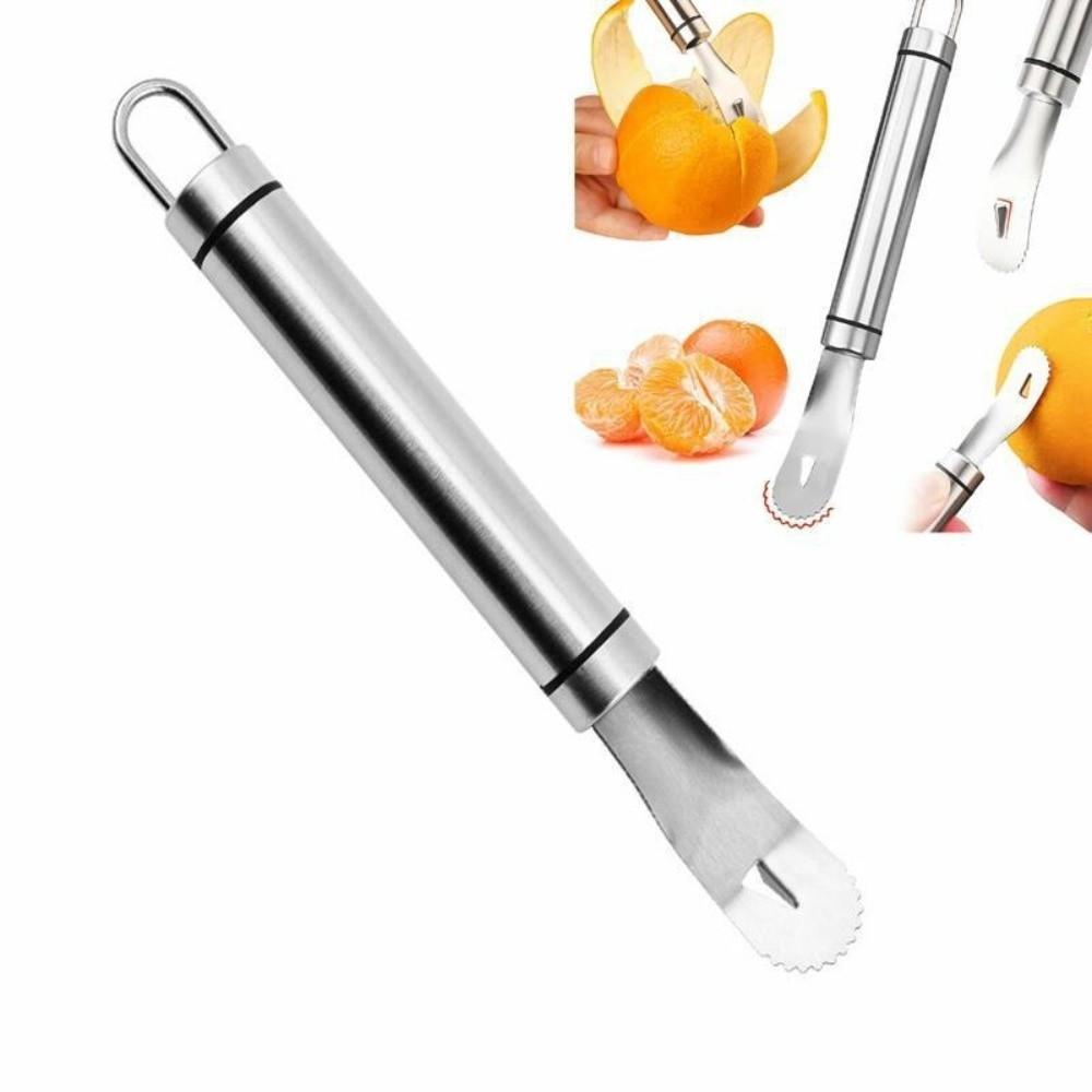 Stainless Steel Orange Peeler Multifunctional Long Handle Citrus Slicer Easy To Peel Handheld Citrus Peeler Gadget