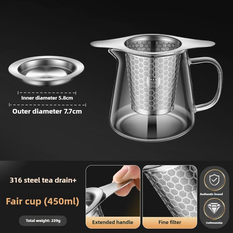 316 Stainless Steel Tea Strainer Double Ear Tea Filter Infuser Funnel for Loose Leaf Tea Brewing and Cup Strainer