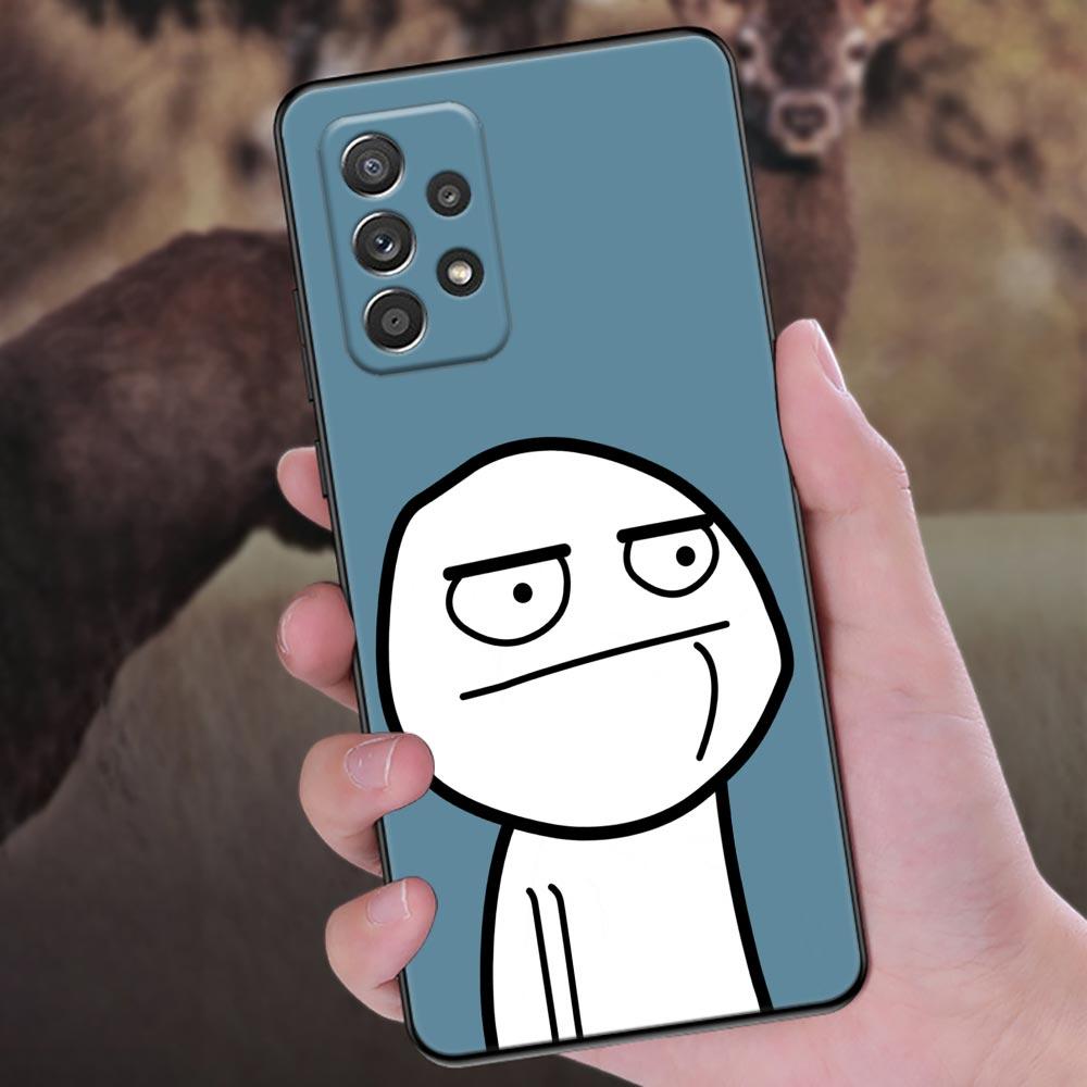 Funny Man Middle Finger Phone Cover Galaxy A53 5G Case For Samsung A54 A52 A52S A51 A71 A73 A72 A41 A42 A91 A32 A33 Black Cases