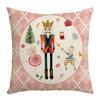 45X45Cm Pink Christmas Wood Man Pillowcase Girls Favors Winter Xmas Tree Linen Pillowcase Home New Year Sofa Cushion Cover