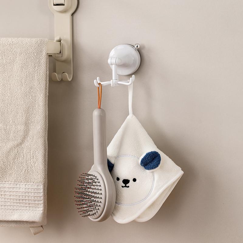 Kitchen Suction Cup Rotating Hook Plastic Rotatable Drill Free Cookware Spatula 6-Claw Suction Cup Wall Mounted Storage Hook
