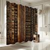African Tribal Shower Curtain Black Gold Ethnic Art Decor Bathroom Fabric Panel With Hooks Washable Fade Resistant Modern