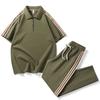 Set POLO Casual Sport de Înaltă Calitate pentru Bărbați Femei Modă de Vară Tricou cu Nasturi pe Jumătate și Pantaloni Lungi Set Două Piese Echipament pentru Alergare