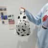 Popular Printed Canvas Small Bag Trendy Cow Pattern Small Fresh Girl Breast Bag Fashionable Going Out Mobile Phone Change Bag