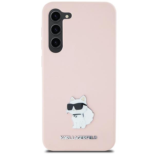 Karl Lagerfeld Klhcs23Msmhcnpp S23+ S916 Różowy/Pink Silikonowy Choupette Metalowa Przypinka