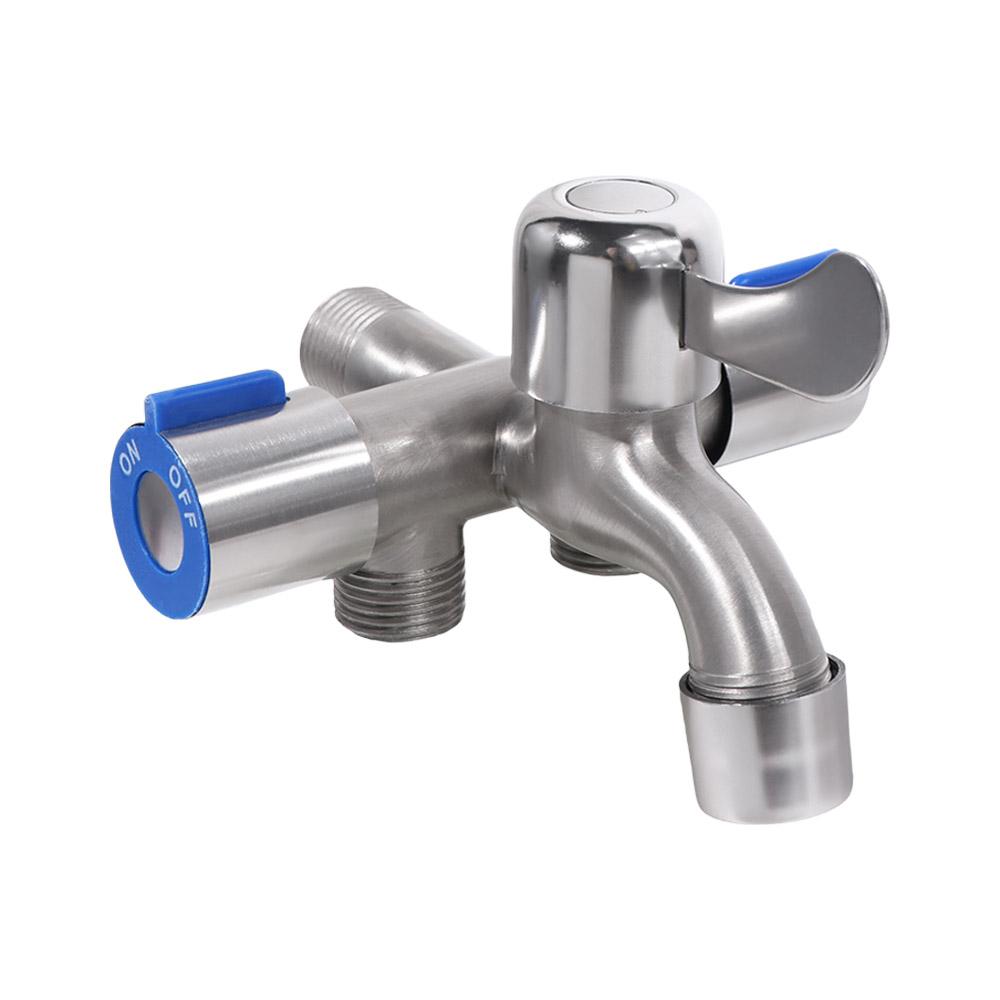 One In Three Out Stainless Steel Faucet with Washing Machine Outlet Anti-Leakage Three Way Water Tap Easy Installation
