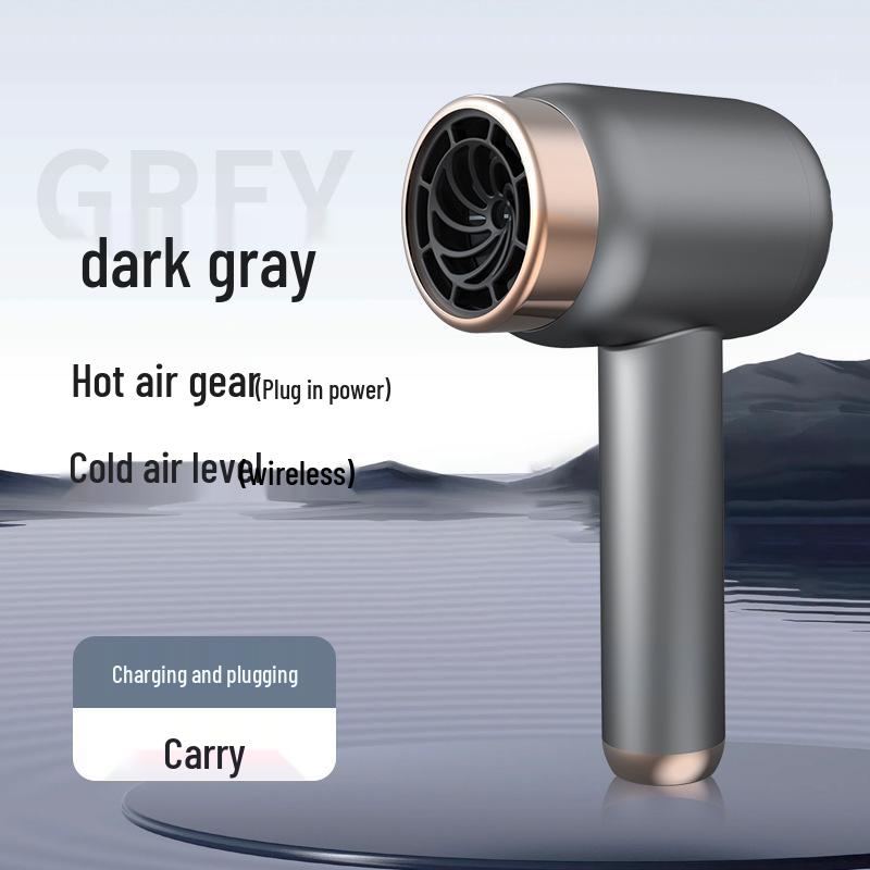 Portable Rechargeable Cordless Hair Dryer with Negative Ion Technology for Hot and Cold Settings.
