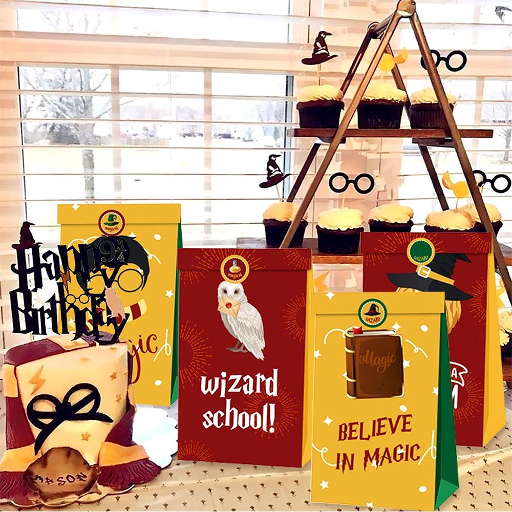 Harry Potter Gift Bag Pack of 12 Colourful Magic Wizard Gift Bags for Birthday
