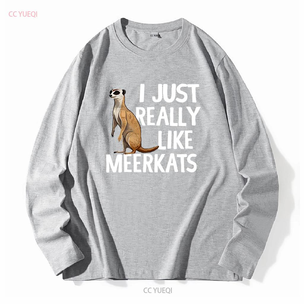 MeerkaT T-shirt Amante della Fauna Selvatica Animale Natura Selvaggia Zoologia manica lunga o corta vintage Lavato Alla Moda Casual abbigliamento designer