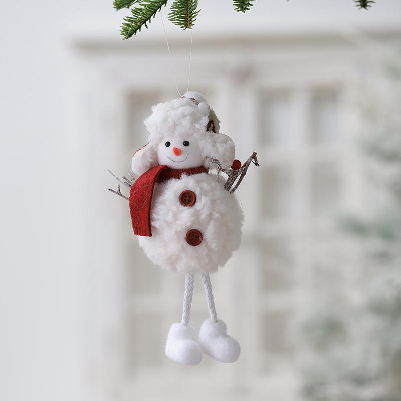 Christmas Angel Snowman Plush Doll Pendant Xmas Tree Hanging Ornaments Party Decor