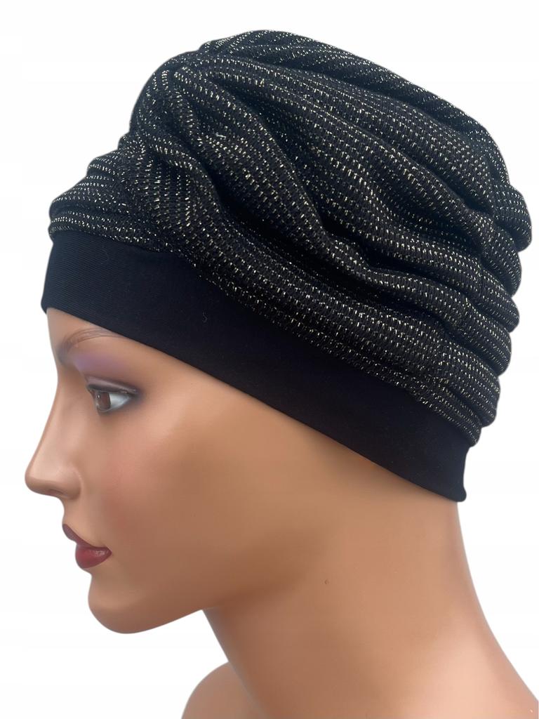 Turban Damski Ela 496 Czapka Ocieplana Sweterkowa Mięciutka Drapowana