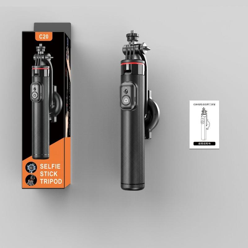 Magnetic Selfie Stick Phone Tripod With Wireless Remote 1/4" Travel Stand For Iphone Android Gopro Camera Mic Light