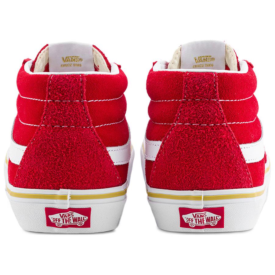 Vans Sk8 Mid Comfortable Versatile Low-Top Skate Shoes Unisex Sneakers Red White VN000BWEJV6