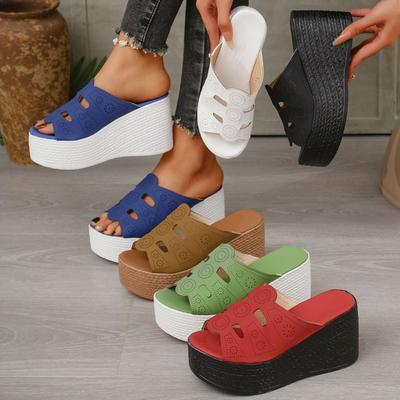 Sandals Female Super High Heels Heightening New Summer Fish Mouth Thick Bottom Slippers Fashion Muffin Shoes Women's Shoes