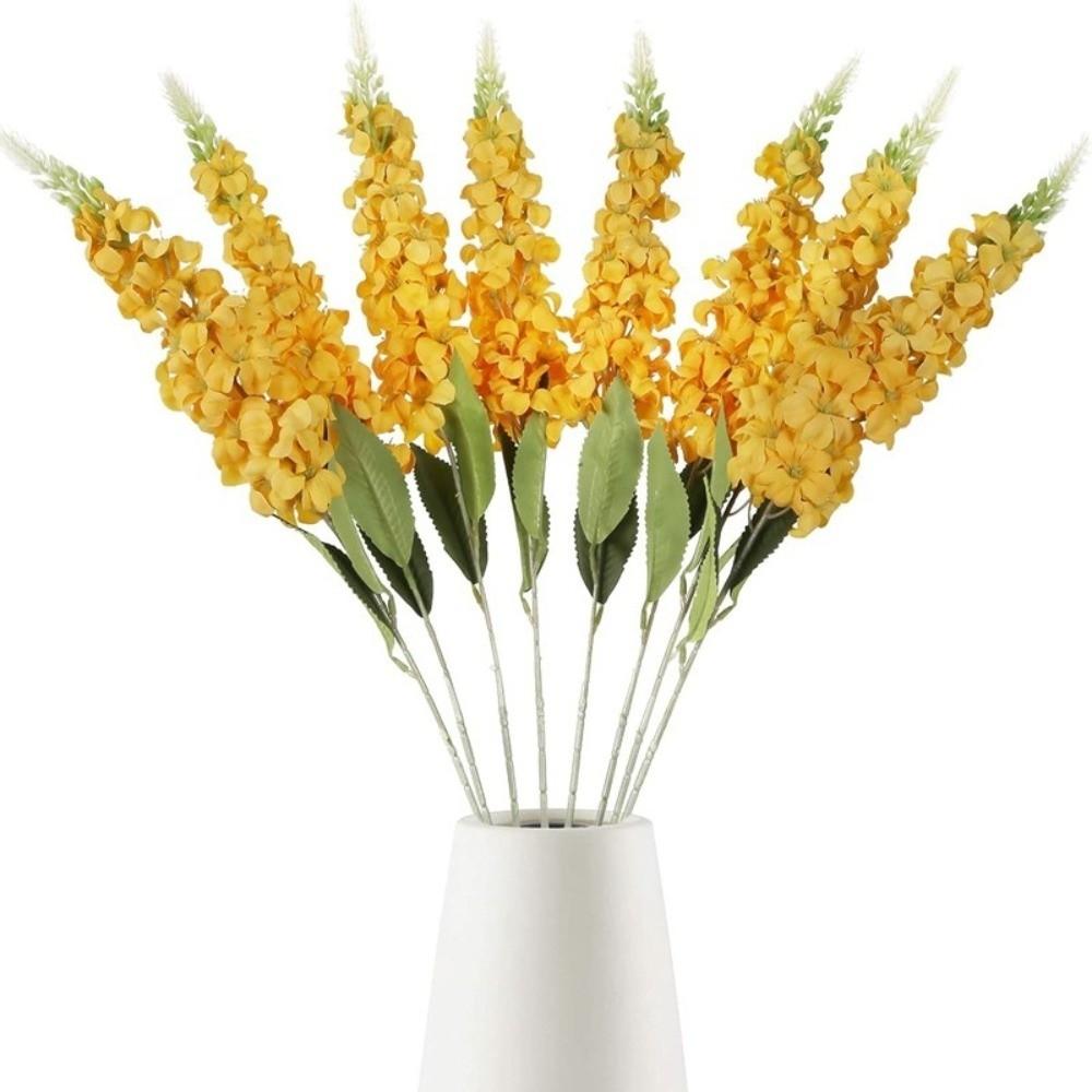 with Leaves Shyacinth Rattan Long Stem Silk Flower 3D Delphinium  Photo Props