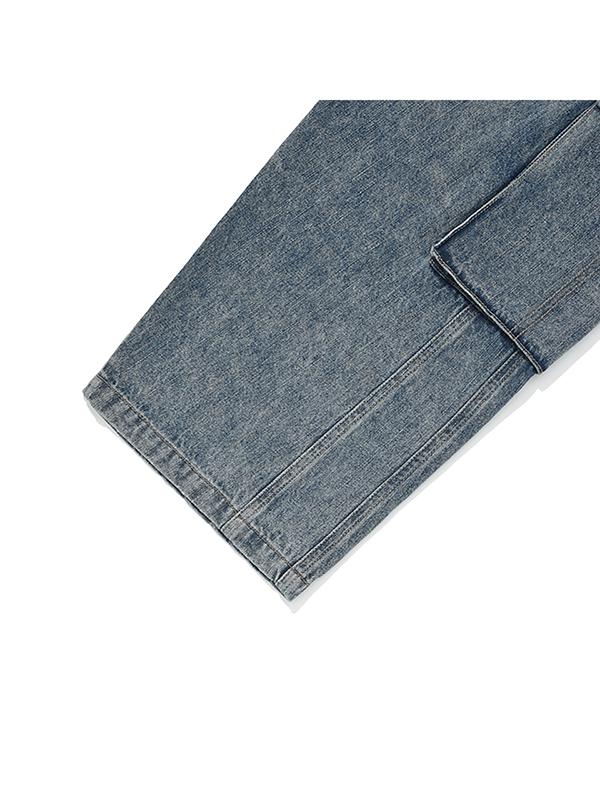 KIRSH Vintage Cargo Wide Fit Denim Pants [Blue]