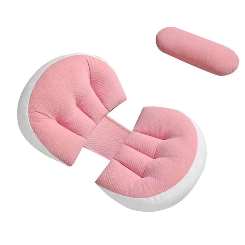 Maternity U-Shaped Pregnancy Pillow with Belly and Back Support for Side Sleepers