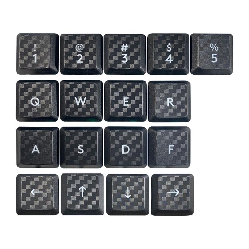DIY Customs Keyboard Keys 17Pcs Keycap Carbon Fiber Texture Nonslip Cover for G915/G813/G815/G913 TKL