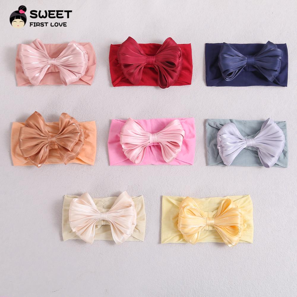Niansheng Silk Bow Children's Headband - Soft Nylon Cute Princess Accessory