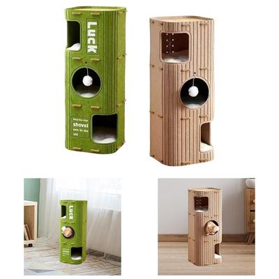 Casa para Gatos Gatito Cabaña Exterior Túnel Cubierto Condo Cama para Gatos de 3 Pisos Cueva para Múltiples Gatos Gatos de Interior y Exterior Mascota Descanso Gatito