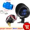 Car Digital Led Water Temperature Gauge -10-110 Celsius With Water Temp Joint Pipe Sensor 10MM Adapter 1/8NPT Voltmeter 2 IN 1