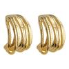 Fashion Vintage Copper Smooth Electroplating Geometric Luxury Simple and Multi-layer  Irregular Earrings Women Trendy Jewelry
