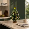 Mini Xmas Tabletop Decor with Lights Wooden Christmas Tree Advent Calendar 2026 24-Day Interactive Gift for Kids Ornaments Countdown Holiday