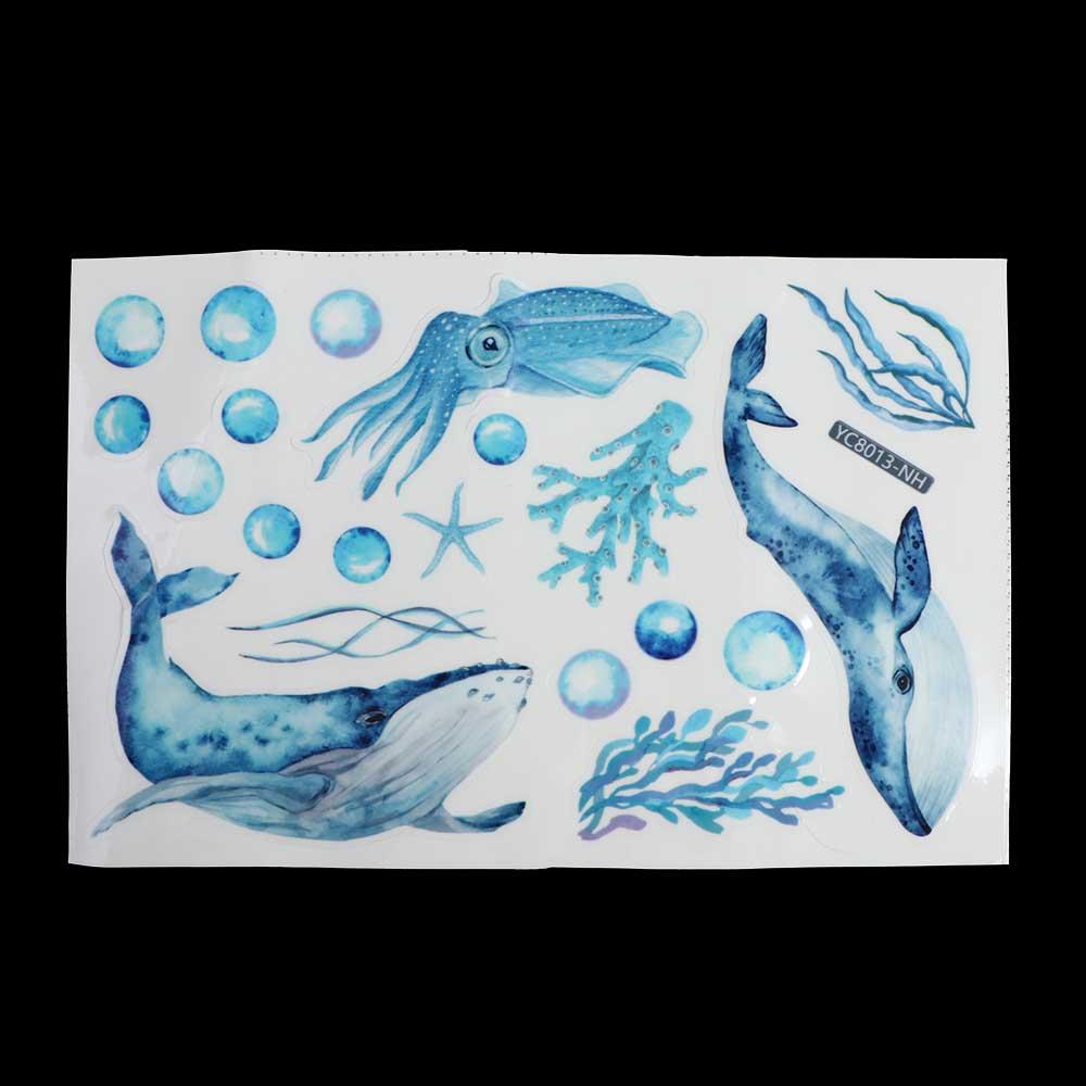 Children's Room Blue Jellyfish Nightlight Decal Sea Animal Wallpaper Glow Stickers Luminous Sticker