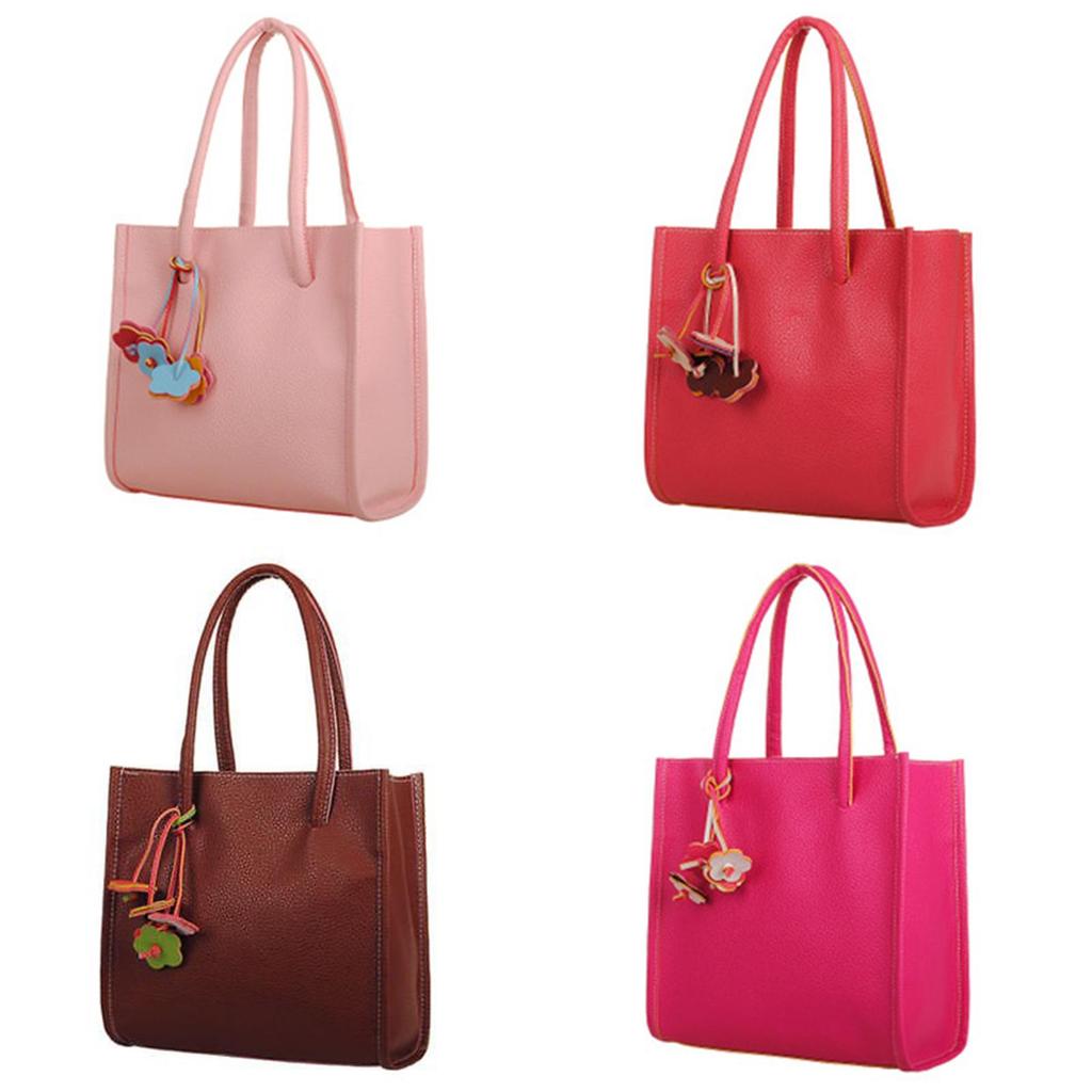 Chic And Stylish Candy Color Pu Leather Tote For Women With Floral Design
