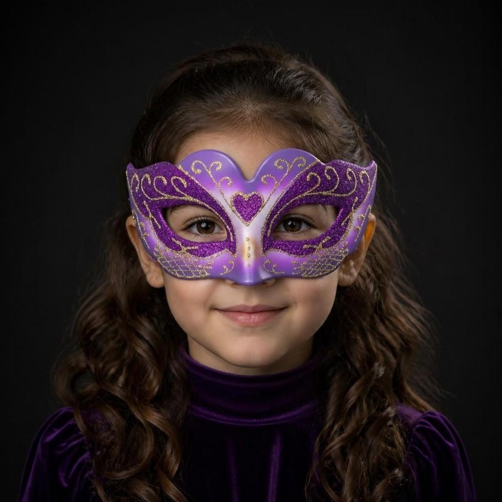 Half Face Kids Party Mask Multiple Colors Children Costume Mask Festive Half Face Mask Party