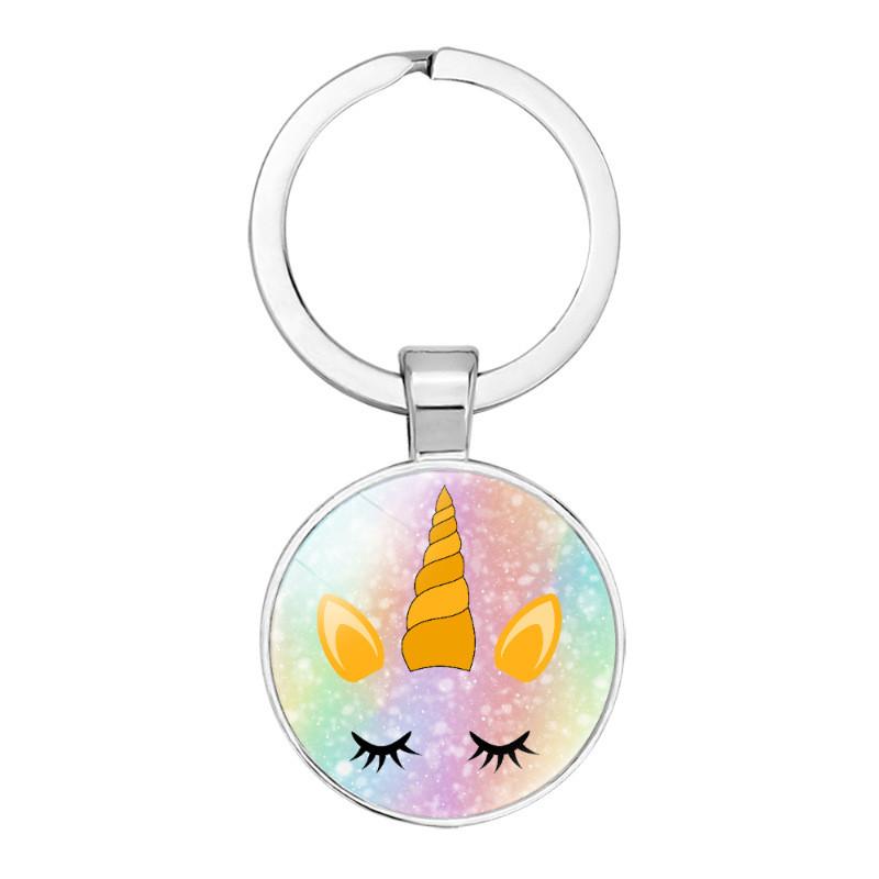 New Crown Unicorn Time Gem Simple Pendant Keychain Bag Charm Zinc Alloy