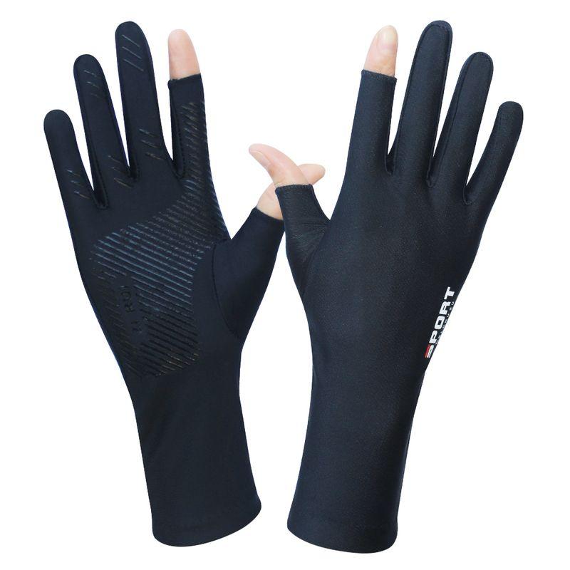 

Mid-Length Non Slip Gloves Men s and Women s Sunscreen Lotion Finger Touch Screen Driving and Fishing Thin Breathable Tight Elastic Black and Gray Men Black