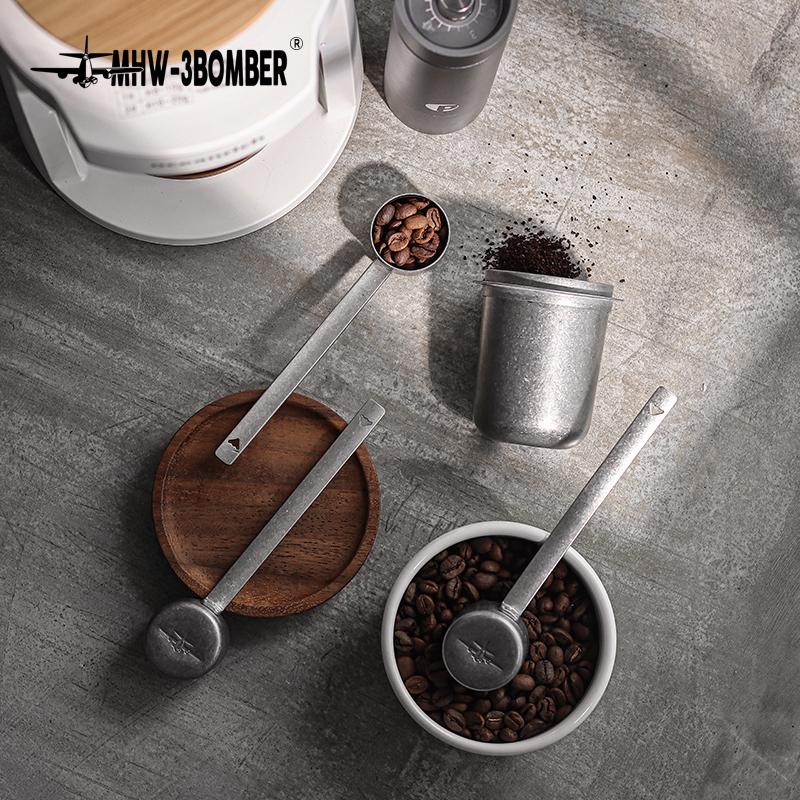 MHW-3BOMBER 500ML Airtight Stainless Steel Coffee Bean Storage Container Home Storage Canister 8g Measuring Spoon Kitchen Tools