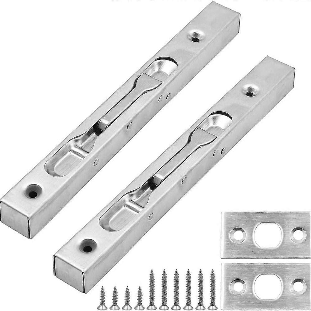 

Набор из 2 штук врезных задвижек для двери (1 пар), Скрытые рычажные защитные задвижки, матовая нержавеющая сталь - 8 (22см) длина Pack of 2