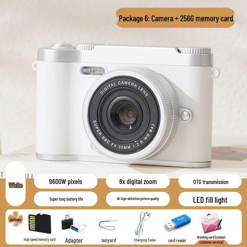 Retro Dual-Lens 9600W Pixel Cute Digital Camera for Students with Polaroid Photo Transfer Capability