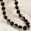 New black beaded collarbone chain Maillard style light luxury elegant three-dimensional versatile necklace