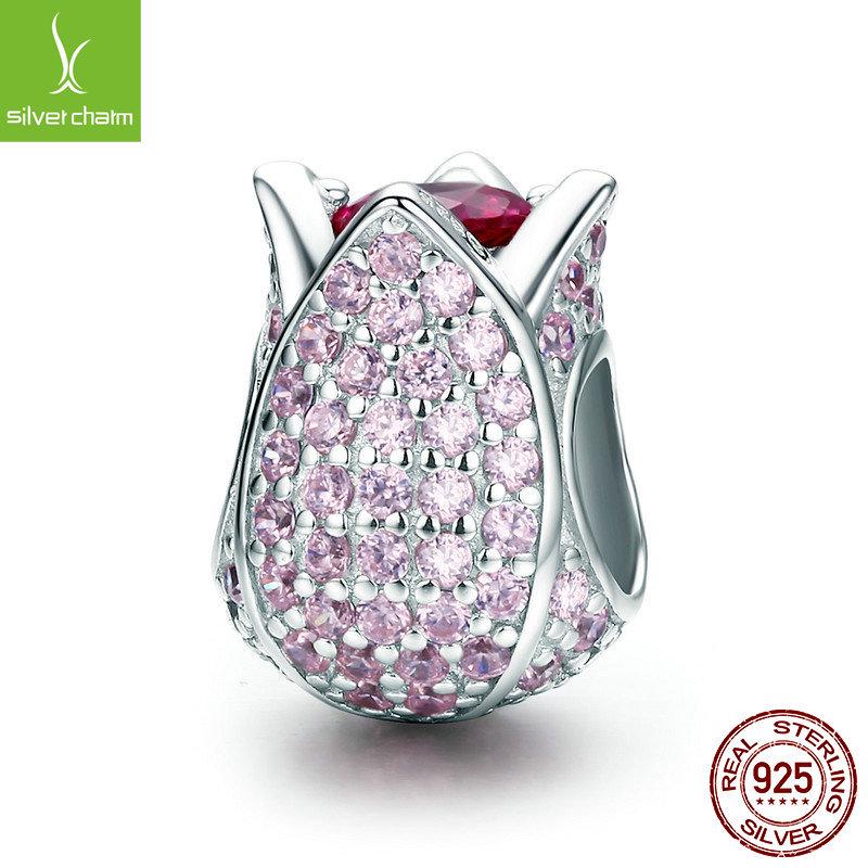 

SCC569 Silver Tulip S925 Sterling Silver European & American DIY Bead Bracelet Silver