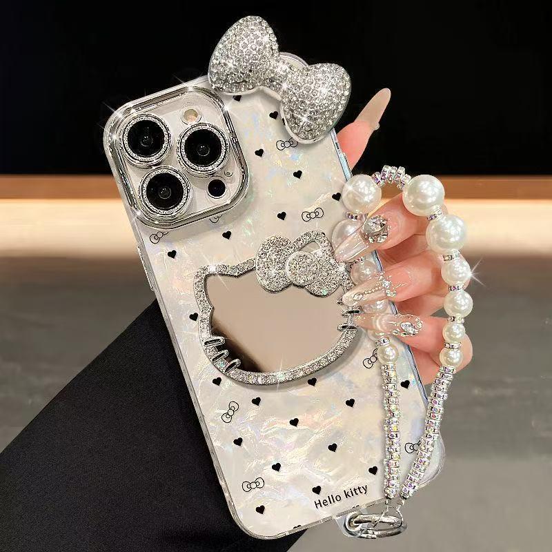 Compatible Heart KT Cat Case for iPhone 17 Pro Max/16/15, Precise Fit, Textured Design for Women