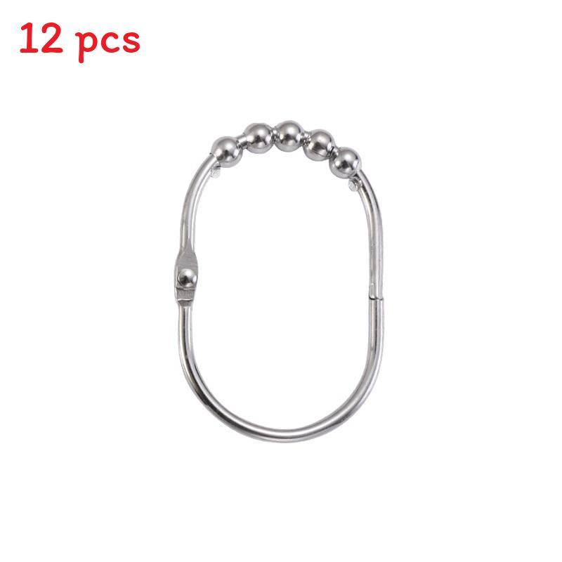 

Metal Oval Shower Curtain Ring Hooks With Five Ball Bearings For Bathroom Decor And Waterproof Use Natural