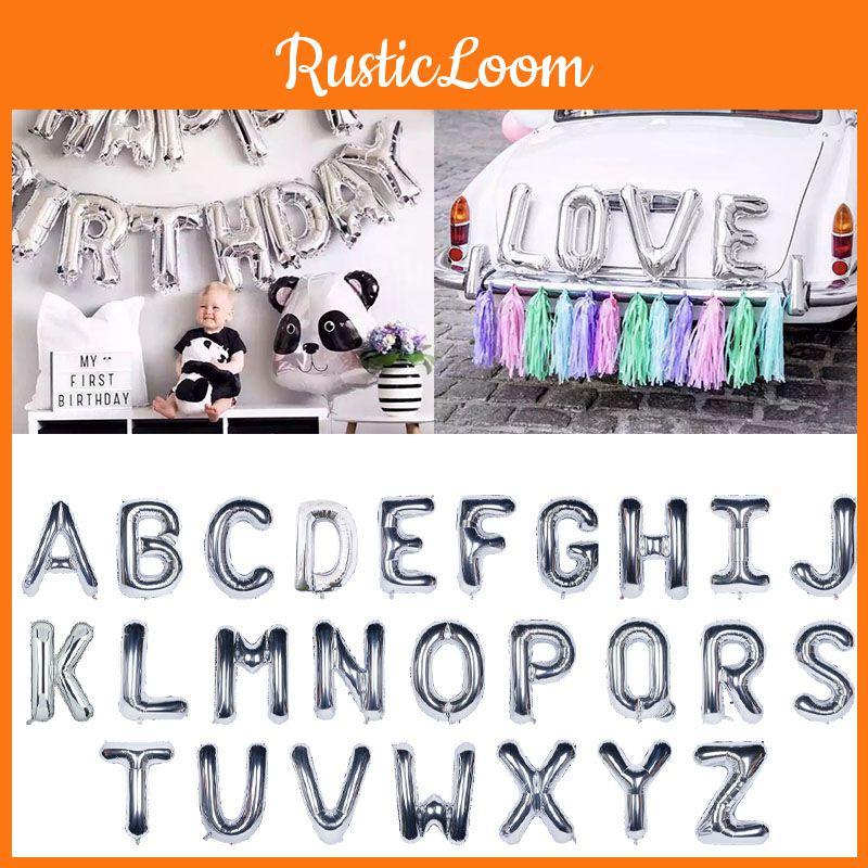 Ballons Buchstabe Groß 40 Zoll Silber Helium Luftfolie Geburtstagsparty Hochzeit