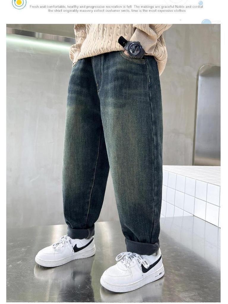 Boys' Loose Fit Jeans - Autumn/Winter 2025 Collection, Casual Medium & Large Sizes