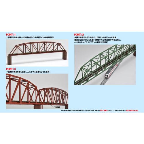 Tomytec TOMIX N Gauge Single-Track Curved Chord Truss Bridge S420 F Red 3278 Model Train Supplies