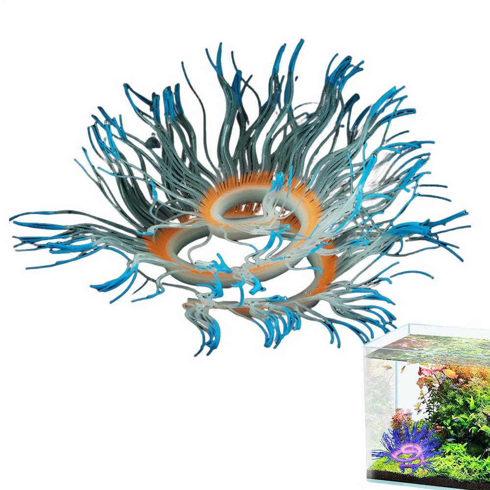 Sea Anemone Decorations For Aquarium Sea Anemone Ornaments Silicone For Fish Tank Artificial Aquarium Decorations For Freshwater