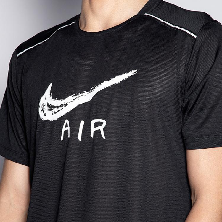 Nike Short Sleeve Logo Graphic Sports Tee Men Tops Black AQ6848-010