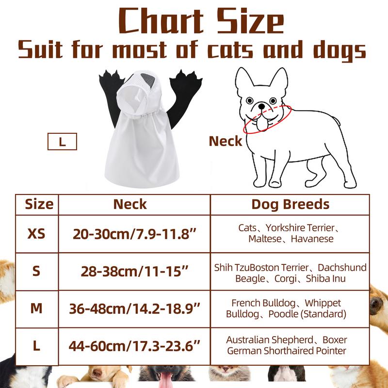 Halloween Ghost Costume For Dogs Unique White Ghost Costume Fancy Dress For Dogs Cats Pet Outfits For Halloween Cosplay