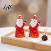 Holiday Car Dashboard Decor 2Pcs Mini Christmas Figurine Santa Claus Snowman Dolls DIY Accessories for Micro Miniature Figures Landscape Dollhouse