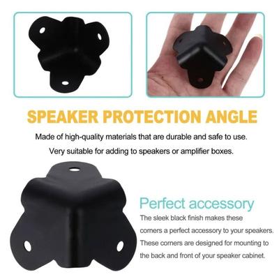 Protectores de Esquina de Hierro Protectores de Esquina Negros para Altavoces Protectores de Esquina de Hierro Decoración de Esquinas de Cajas Accesorios para Altavoces