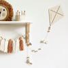 Easy Use Wall Decoration  Room Background Nursery Ornaments Wood Hanging Pendant Kite Wall Sticker Kite Wall Ornaments